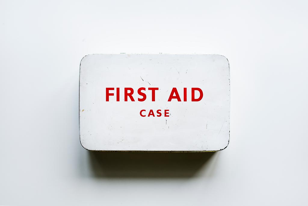 What should I keep at home for small emergencies? a first aid kit?